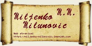 Miljenko Milunović vizit kartica